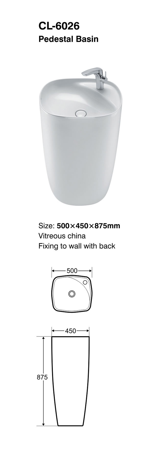 pedestal basin 6026