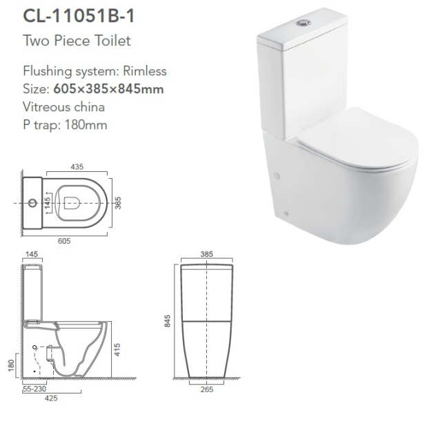 watermark two piece toilet