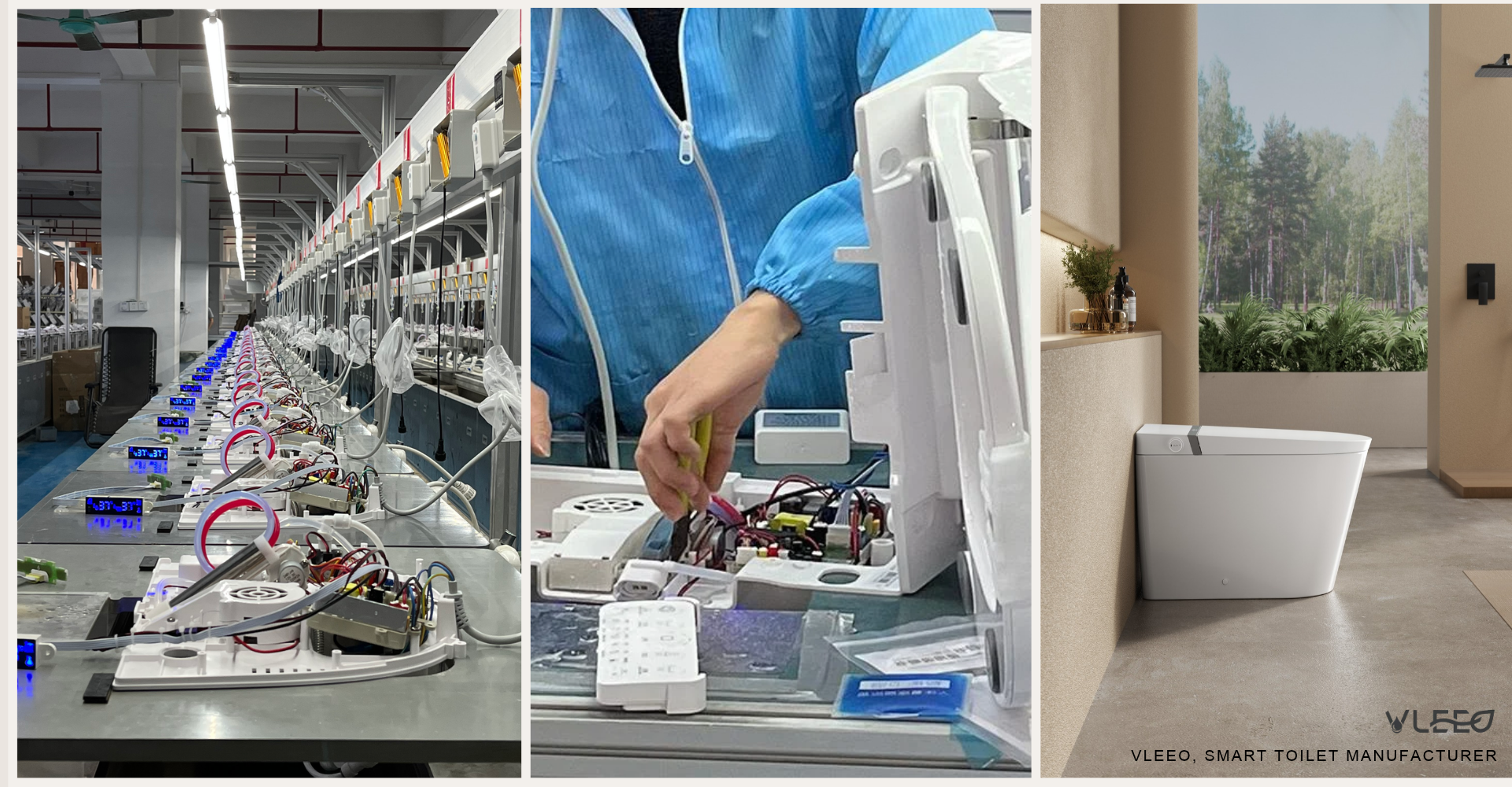 VLEEO smart toilet manufacturer production and testing workshop